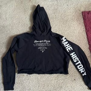 Flag nor fail make history crop hoodie